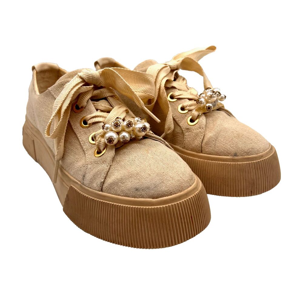 Scotch and Soda /Maison Scotch Platform Canvas Sneakers Yellow Women's Size 6.5